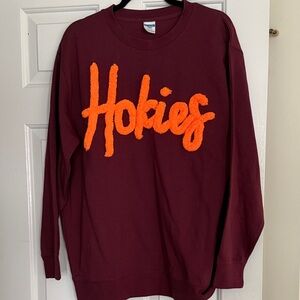 Maroon Sweatshirt with Orange Hokies Logo